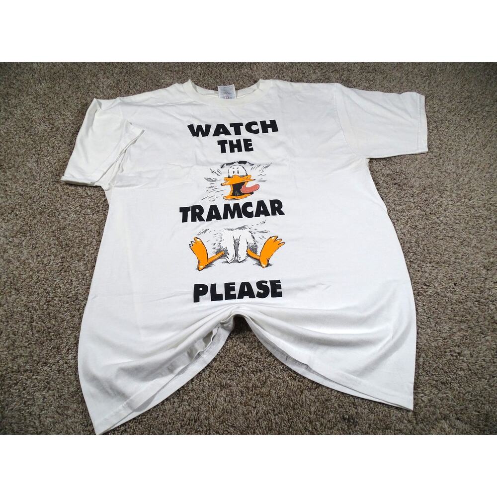 Vintage Wildwood NJ Watch the Tramcar Please T-Shirt Jerzees L Boardwalk